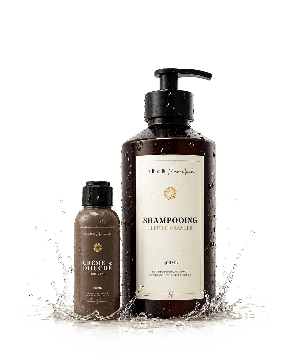 Shampooing Fleur d’Oranger et crème de douche Oriental Les Bains de Marrakech