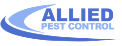 Allied Pest Control logo in blue with stylized swoosh