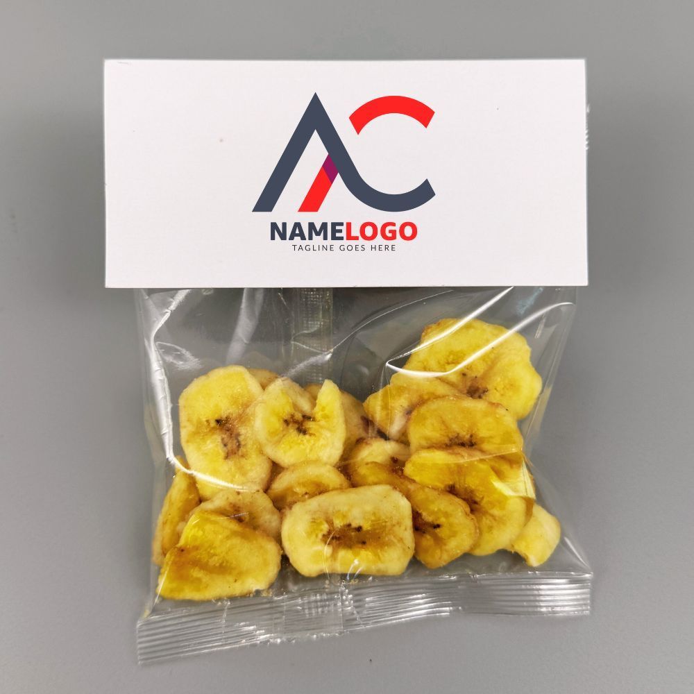 HEADER SNACK BAG - BANANA CHIPS - HEALTHY TREAT - 25G.