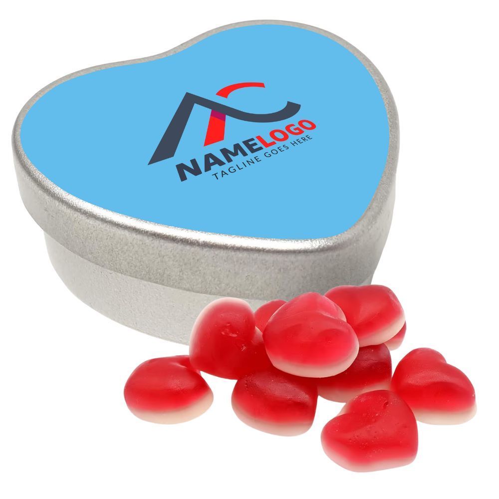 HEART SHAPED SWEETS TIN - GUMMY HEARTS - 40G