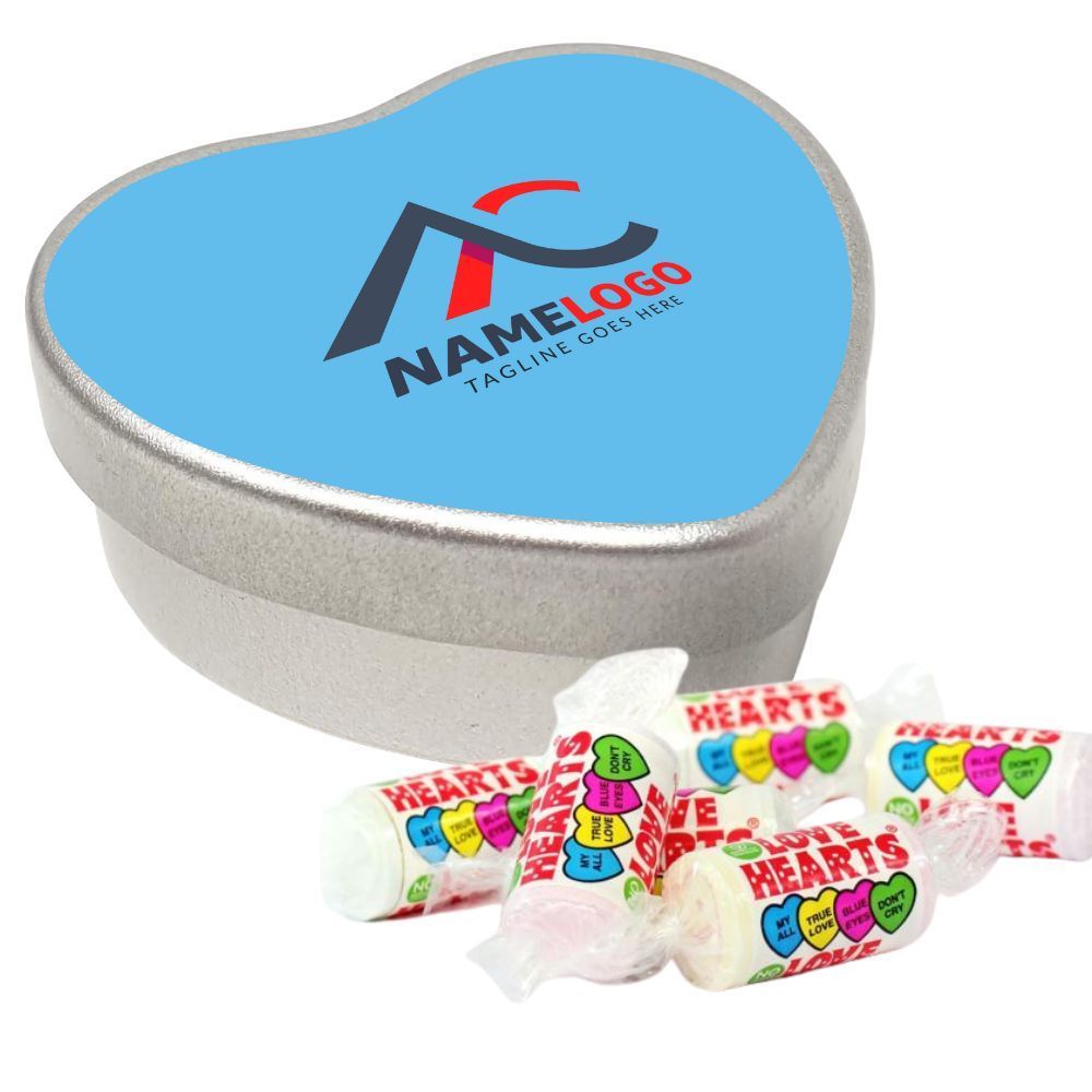 HEART SHAPED SWEETS TIN - LOVE HEARTS - 32G