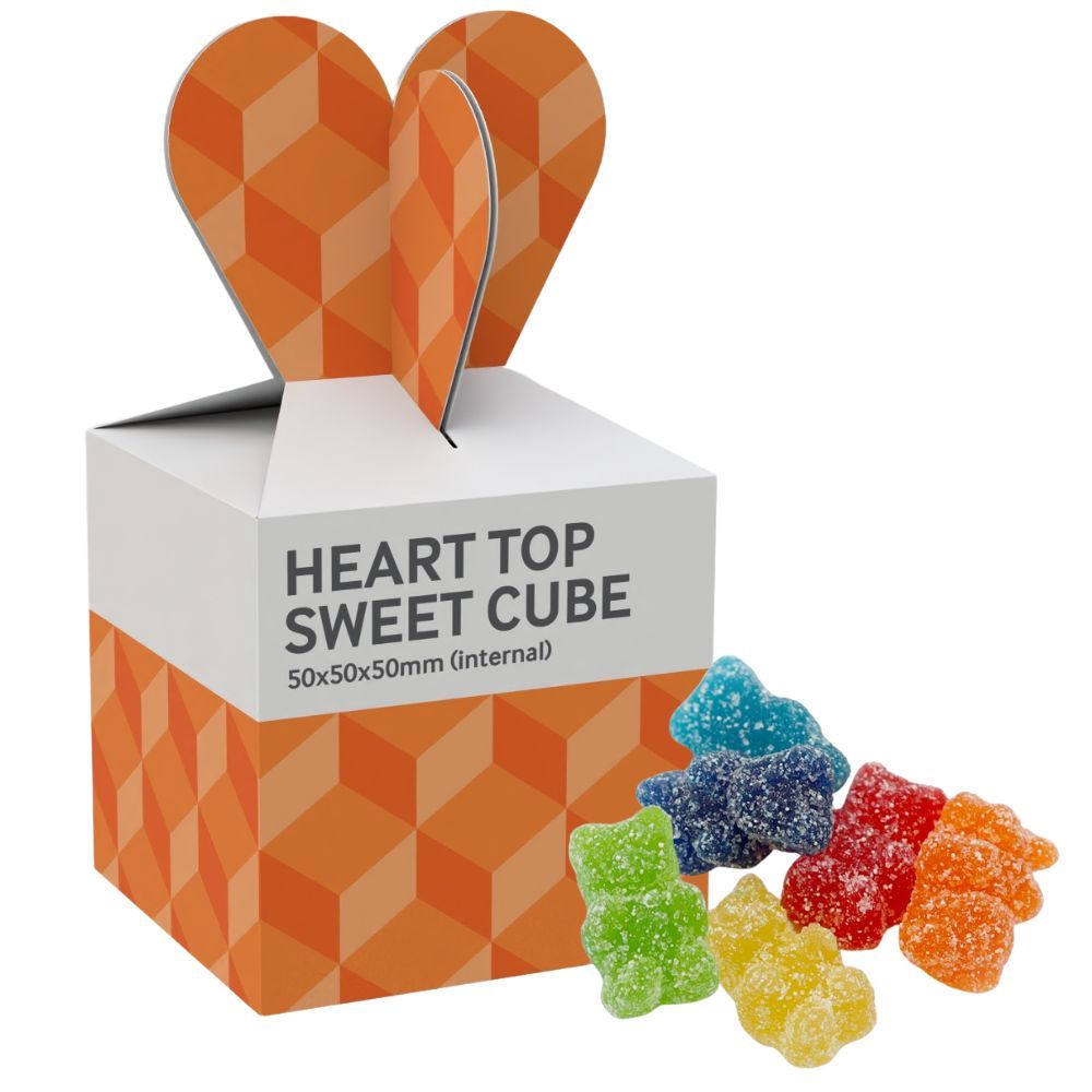 HEART TOP SWEETS CUBE - VEGAN FIZZY BEARS - 50G