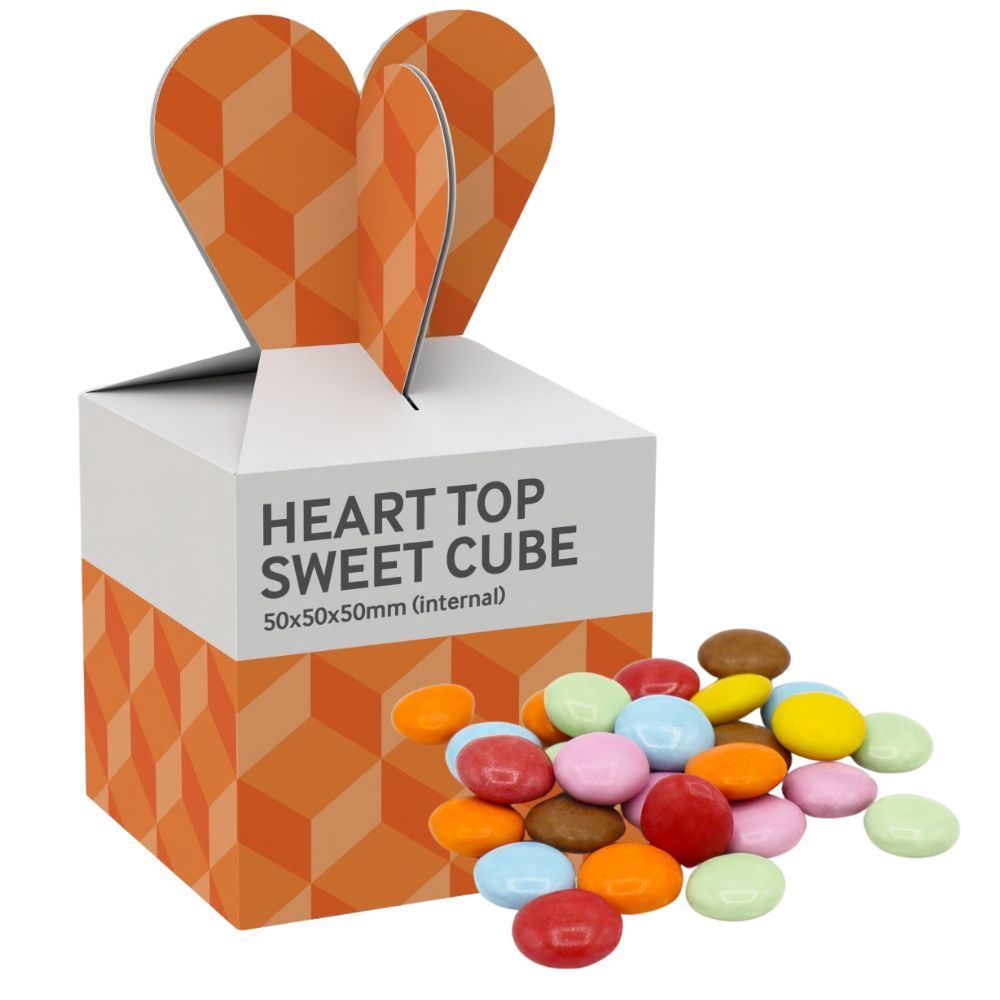 HEART TOP SWEETS CUBE - CHOCOLATE BEANS - 40G