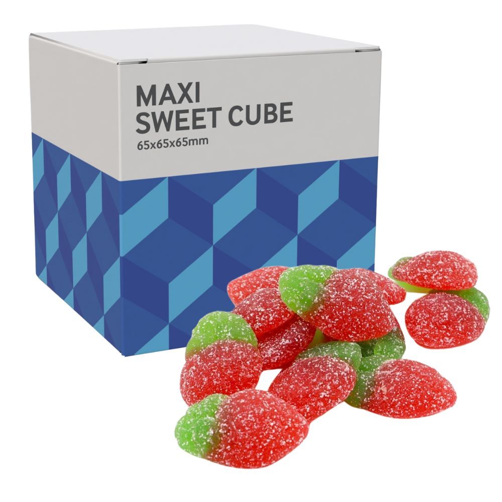 MAXI SWEETS CUBE - FIZZY STRAWBERRIES - 60G