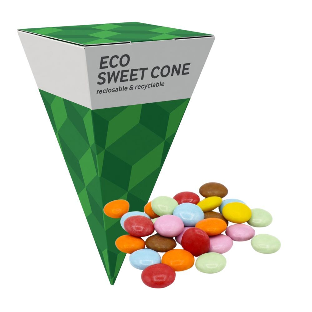 MAXI ECO SWEETS CONE PYRAMID - CHOCOLATE BEANS - 60G