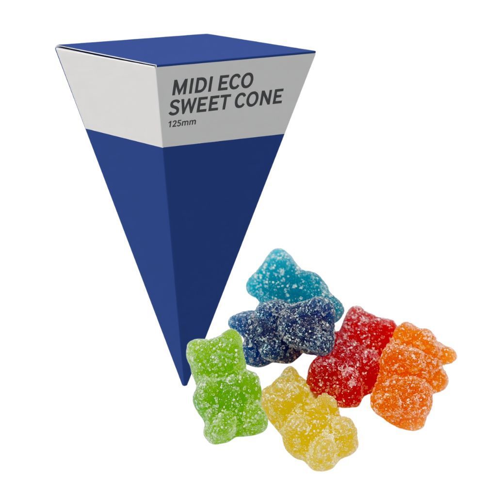 MIDI ECO SWEETS CONE PYRAMID - VEGAN FIZZY BEARS - 40G
