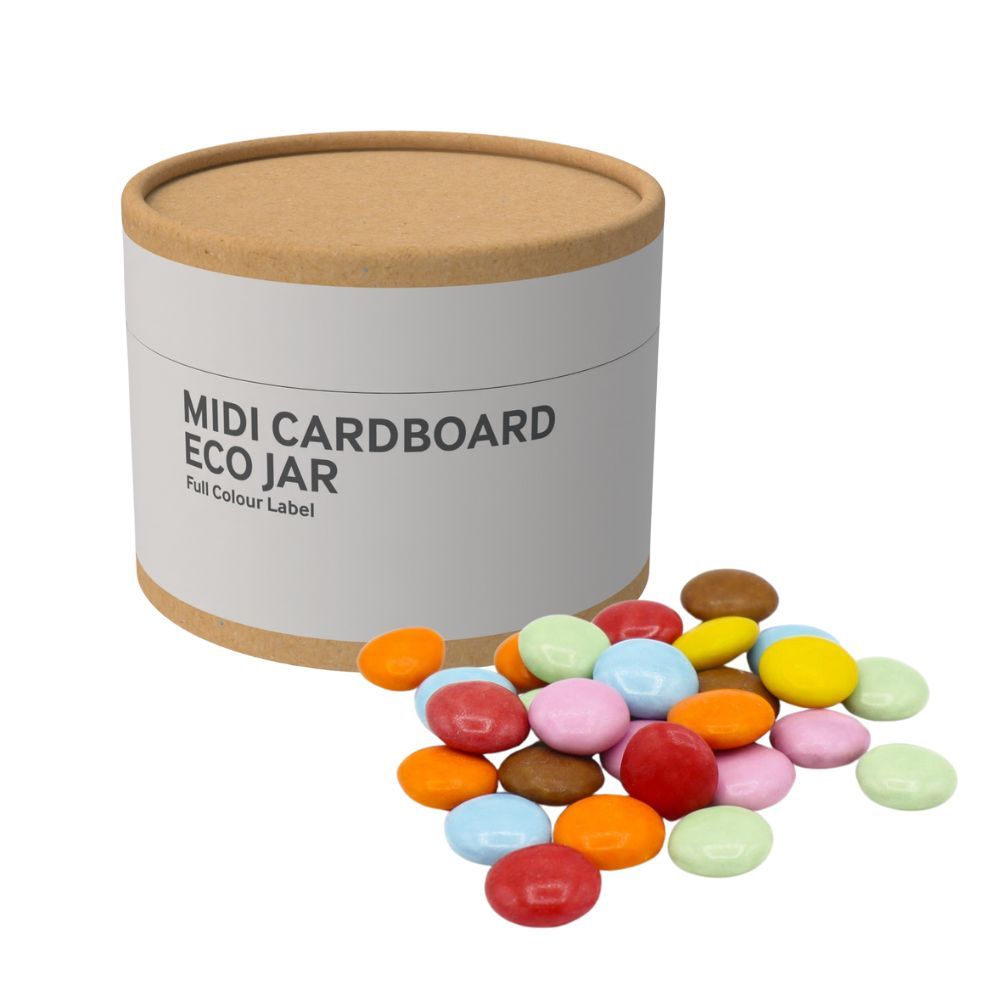 MIDI ECO SWEETS JAR - CARDBOARD TUBE - CHOCOLATE BEANS - 40G