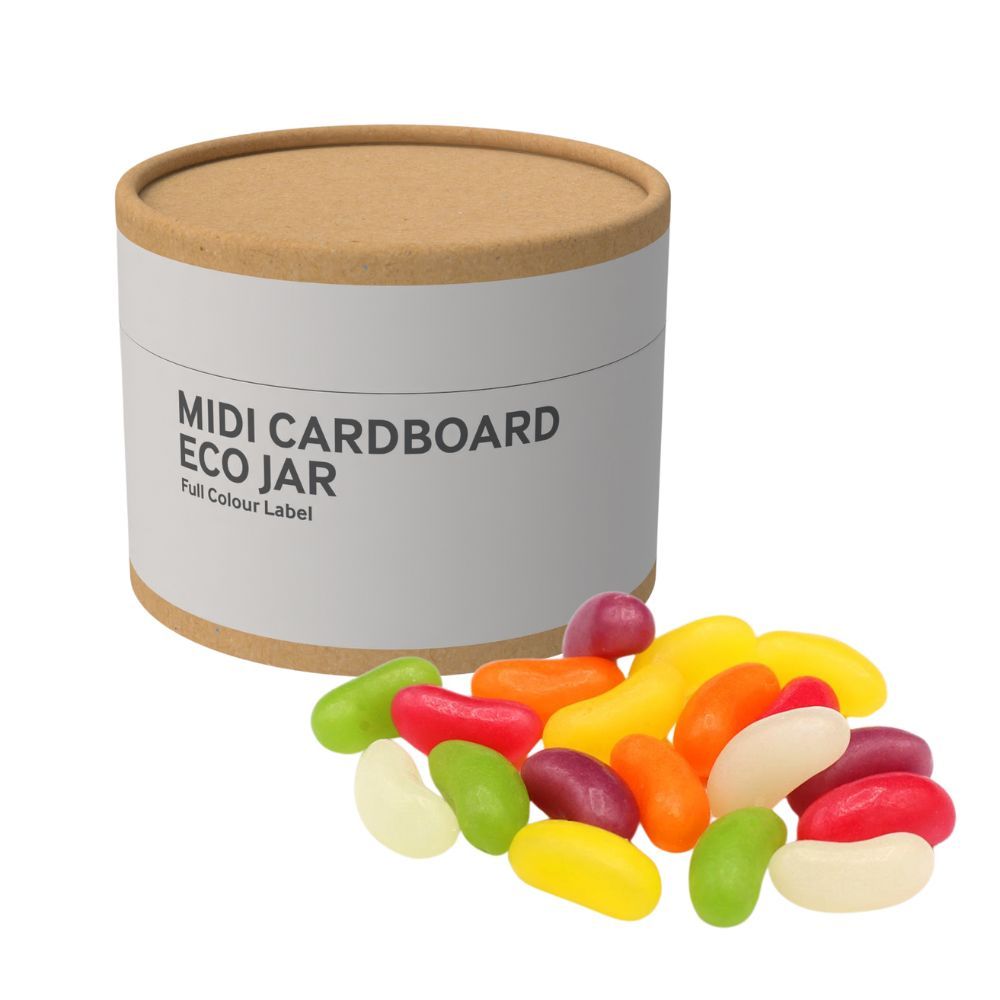 MIDI ECO SWEETS JAR - CARDBOARD TUBE - JELLY BEANS - 40G