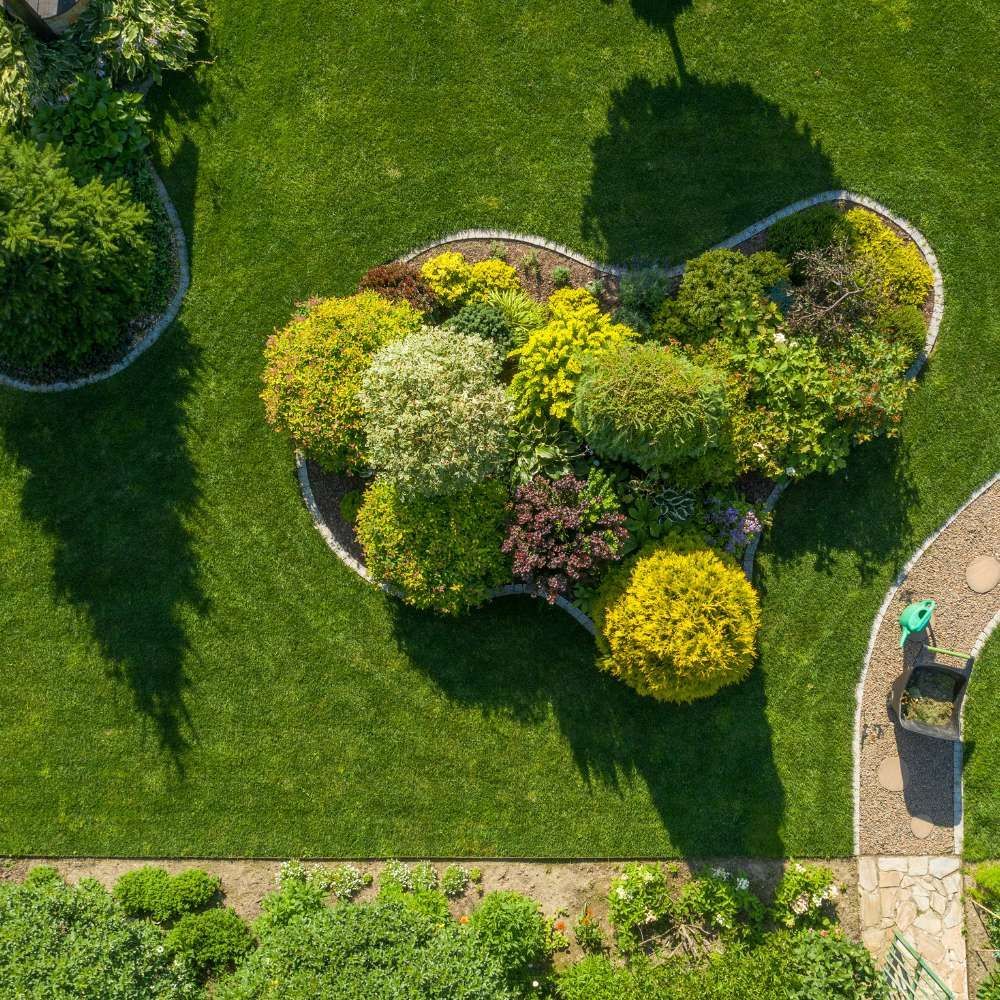 a beautiful landscape backyard