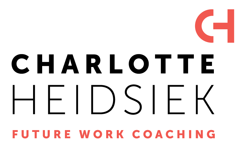Logo: „Charlotte Heidsiek“ in Schwarz, „Future Work Coaching“ in Rot, mit rotem „CH“-Symbol.