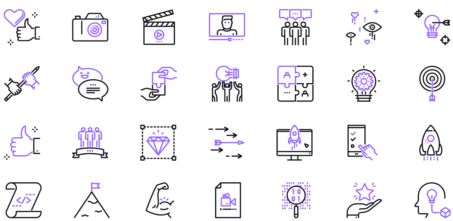 Icon-Set von „KLICK CUT CODE