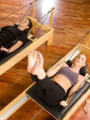 Couple Doing Pilates