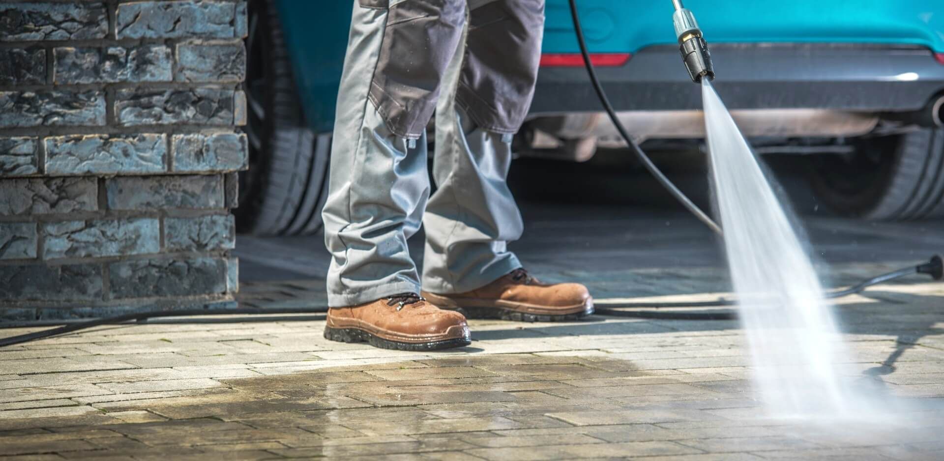 Keeping your stamped concrete clean by power washing