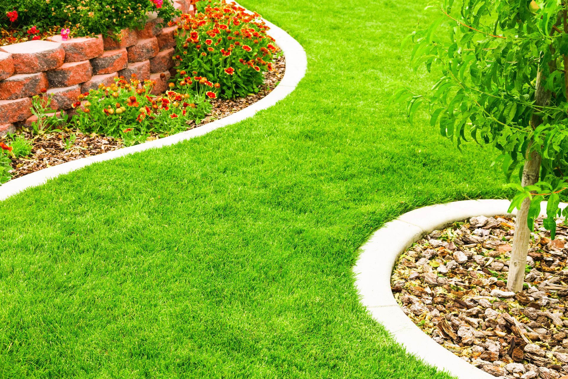 Concrete garden landscape.