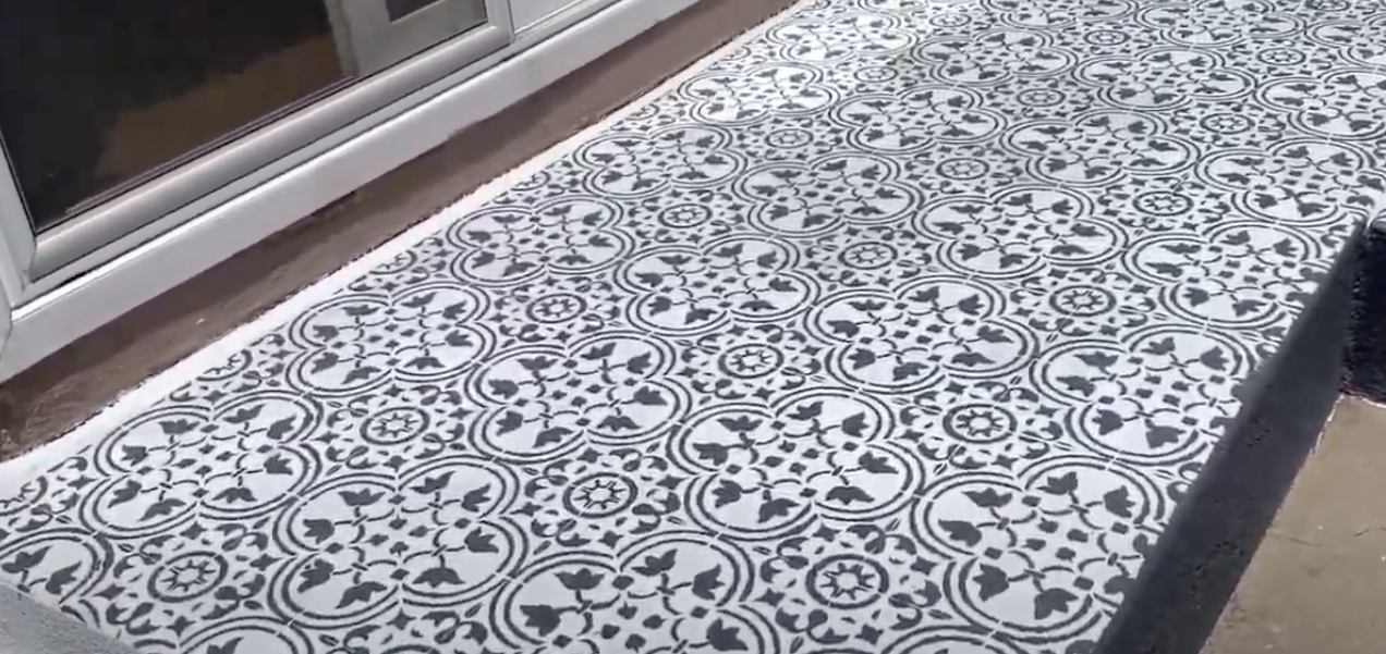 stenciled concrete patio