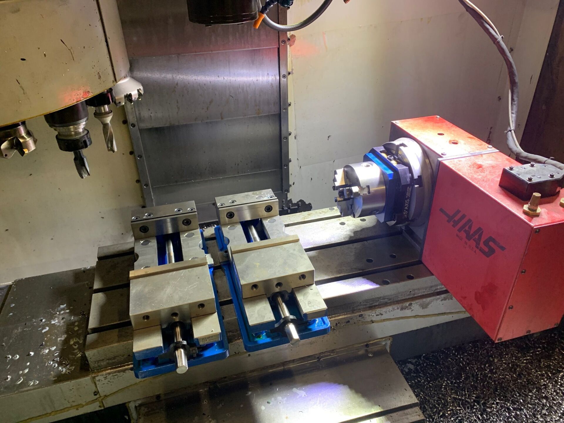 cnc lilling machine haas vf2 4th axis maching motor shaft
