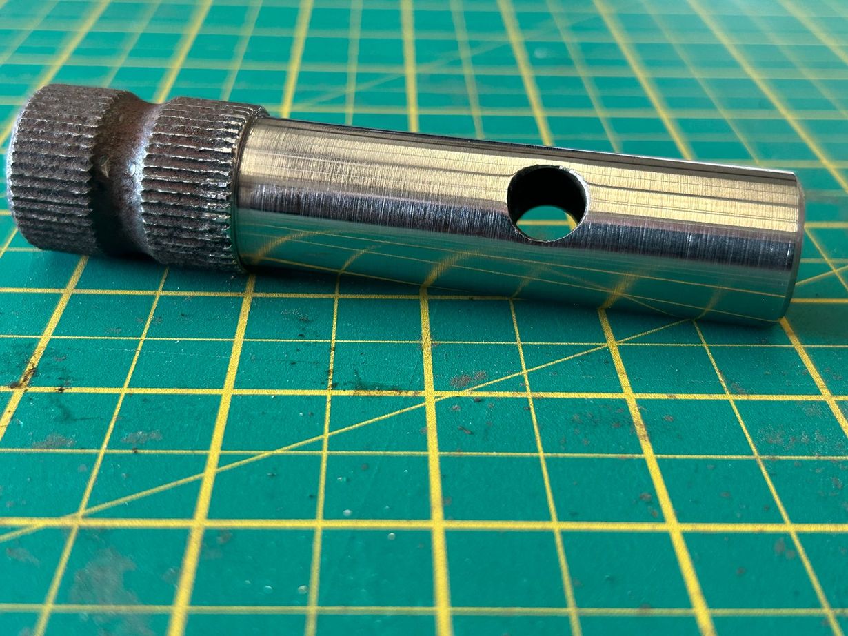 turning lathe metal shaft repair finished