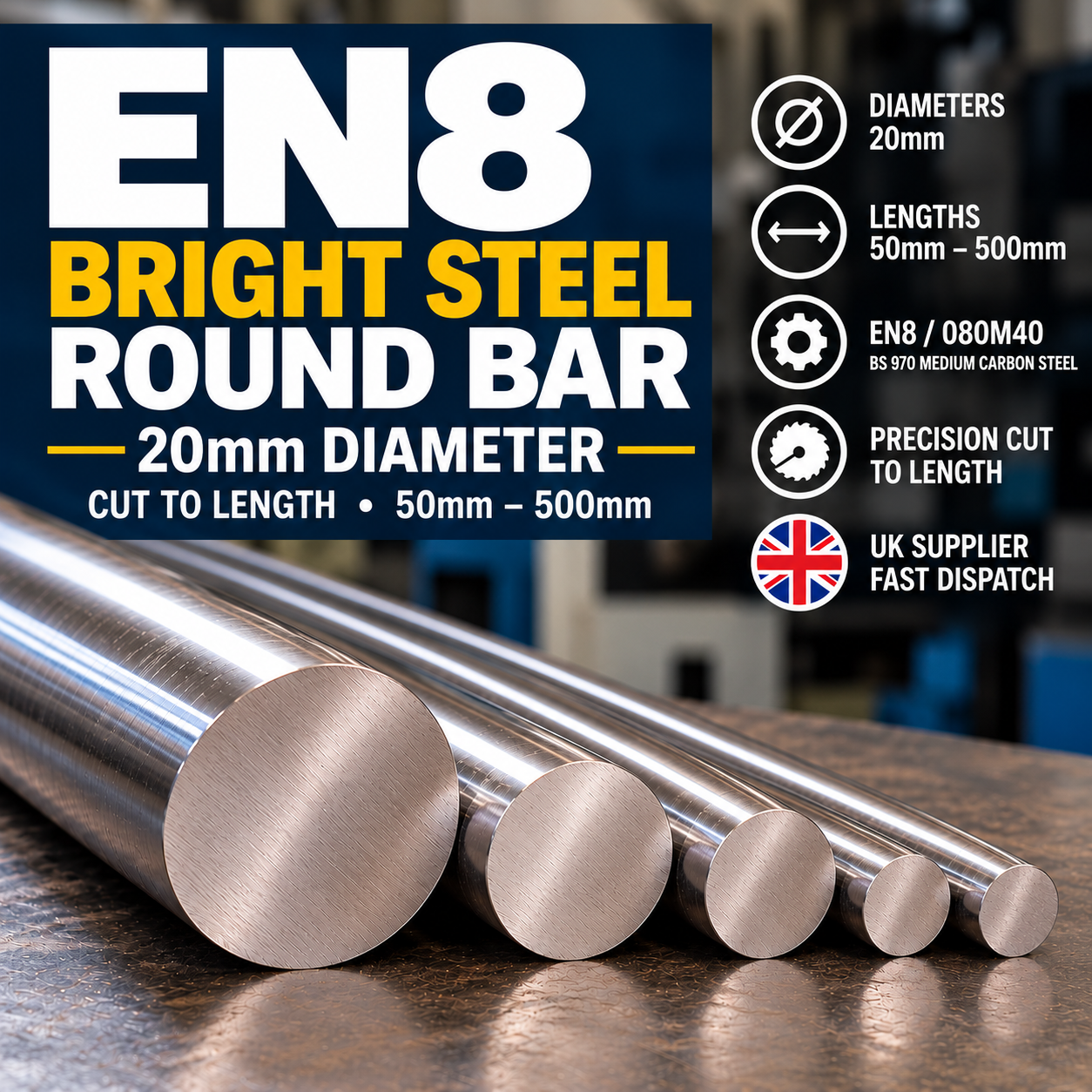 cut to size metal en8 bar