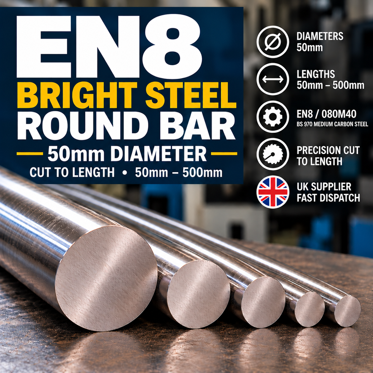 cut to size metal en8 bar
