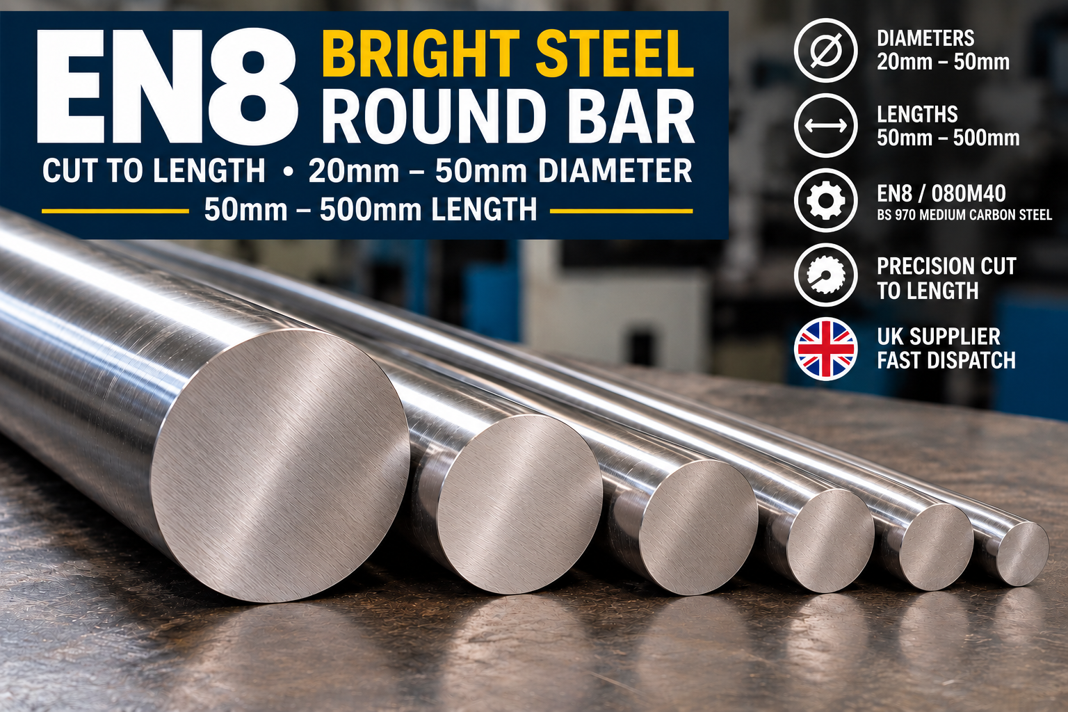 cut to size metal en8 bar