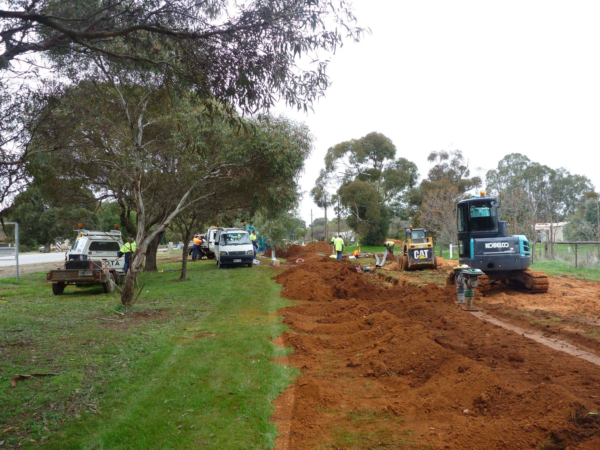 A kobelco bulldozer sits on a dirt road | Murray Bridge, SA | Ridleys SA