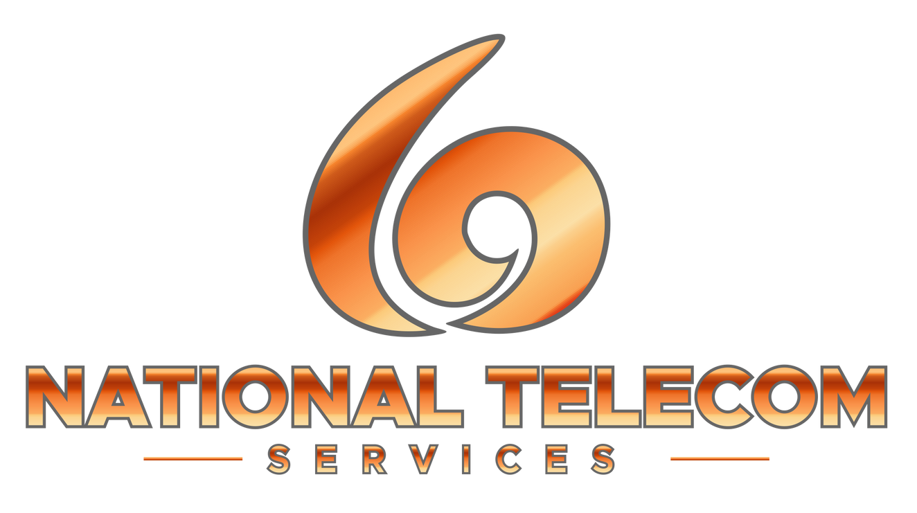 Orange logo with swirling shape above 