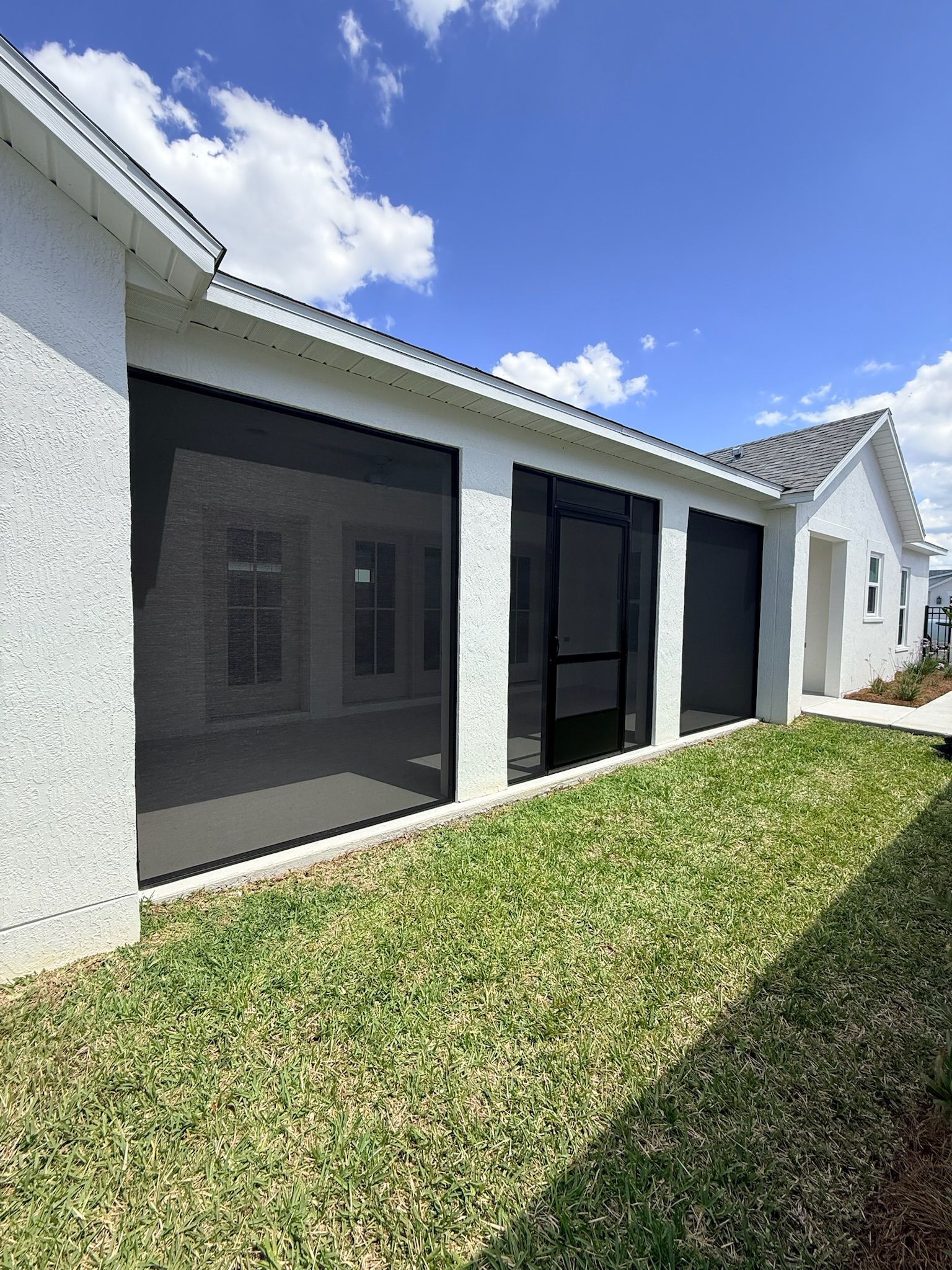 Screened-in porch on a brand new construction home in The Villages, Florida