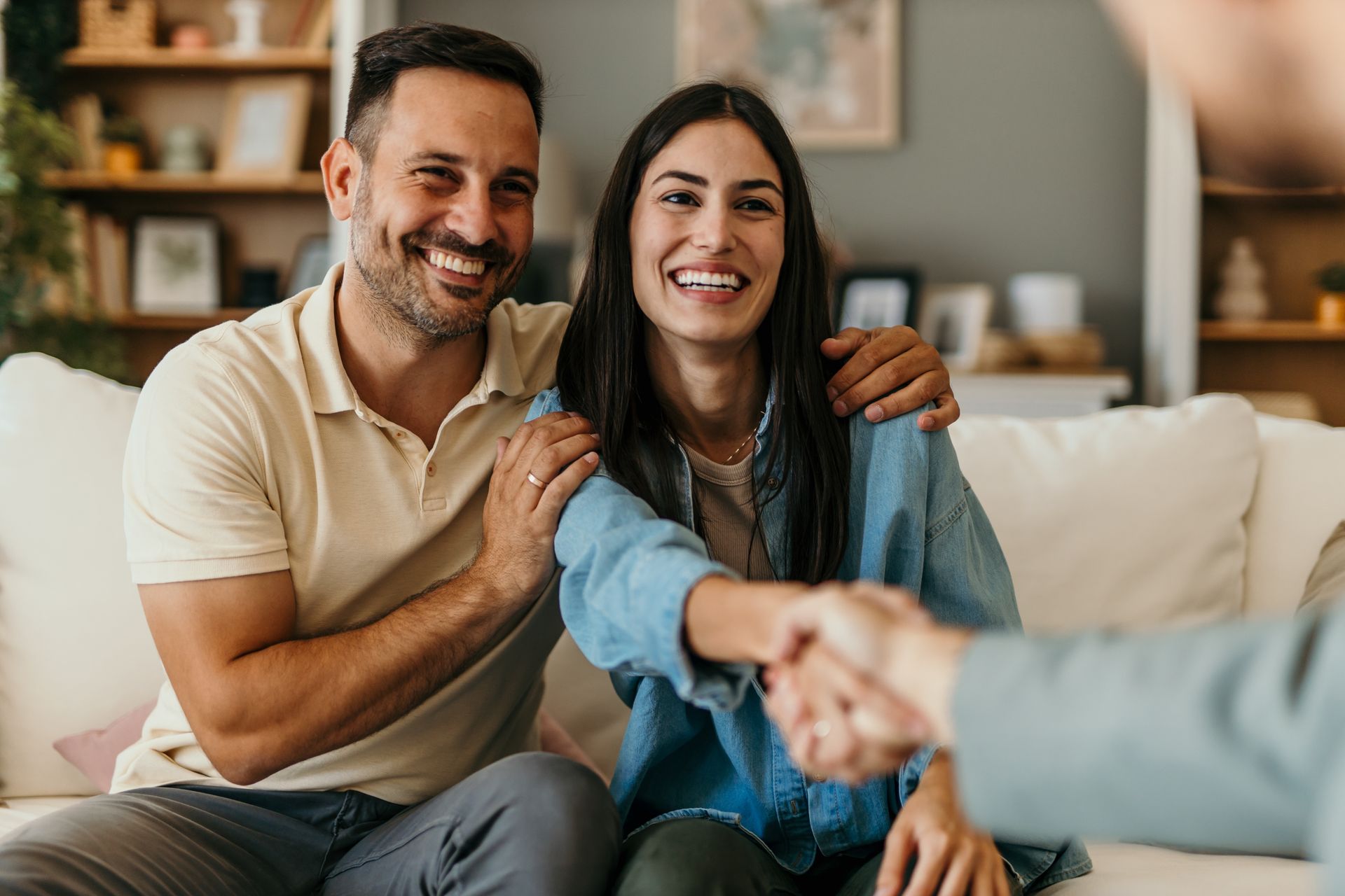 Couple with insurance agent
