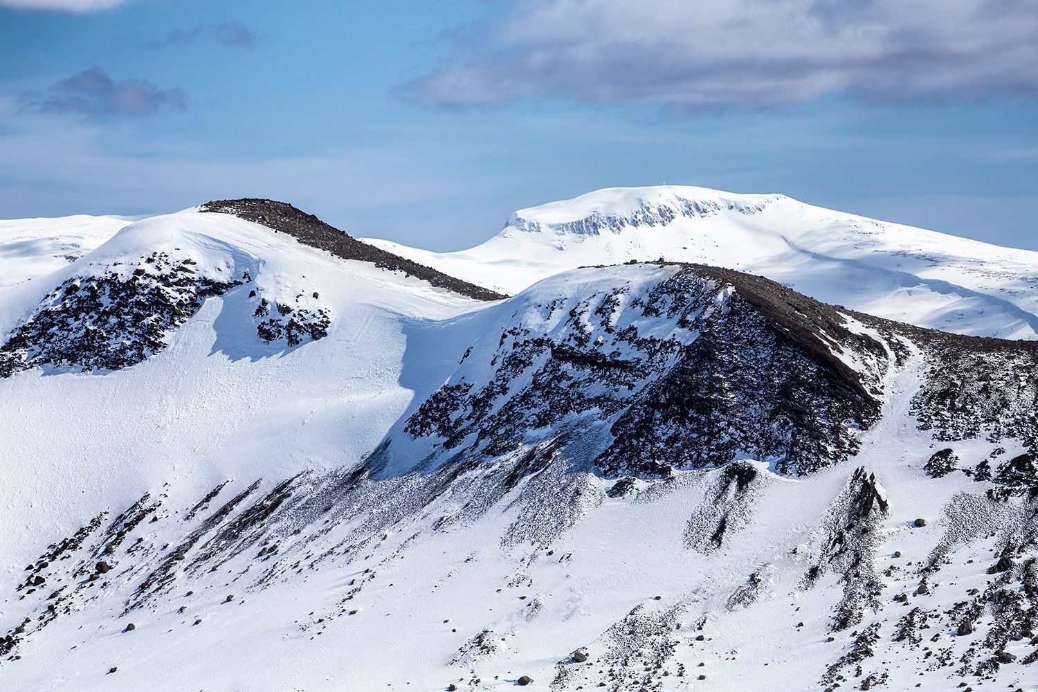 landscape of langjokull glacier in iceland