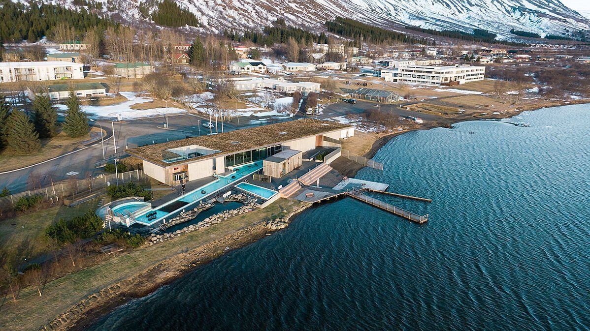 Laugarvatn Fontana geothermal bath seen from above