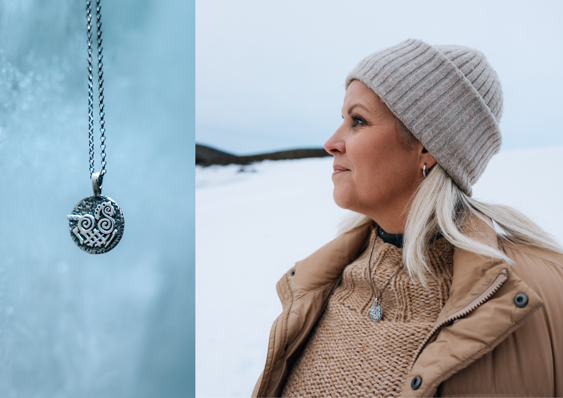beautiful necklace of Sleipnir horse, the logo of Sleipnir Glacier tours