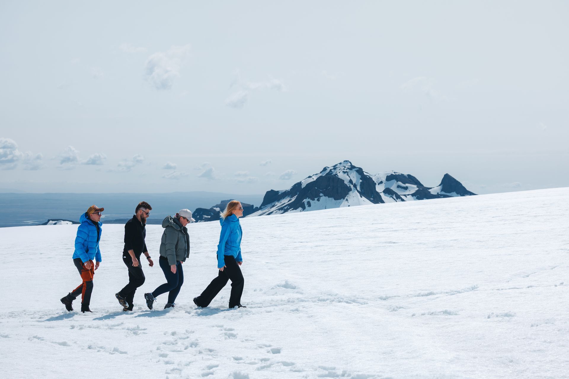 Walking on Langjökull Glacier during the Sleipnir Monster truck tour