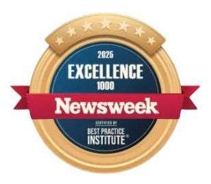 A badge that says excellence newsweek on it