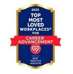 Top most loved workplaces for career advancement is a badge that says top most loved workplaces for career advancement.