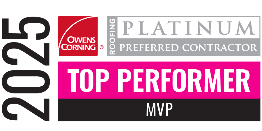 Owens corning roofing platinum preferred contractor top performer mvp