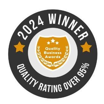 A logo for the 2024 winner of the quality business awards