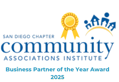 A logo for the san diego chapter community associations institute
