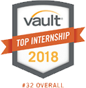 A badge that says `` vault top internship 2018 ''