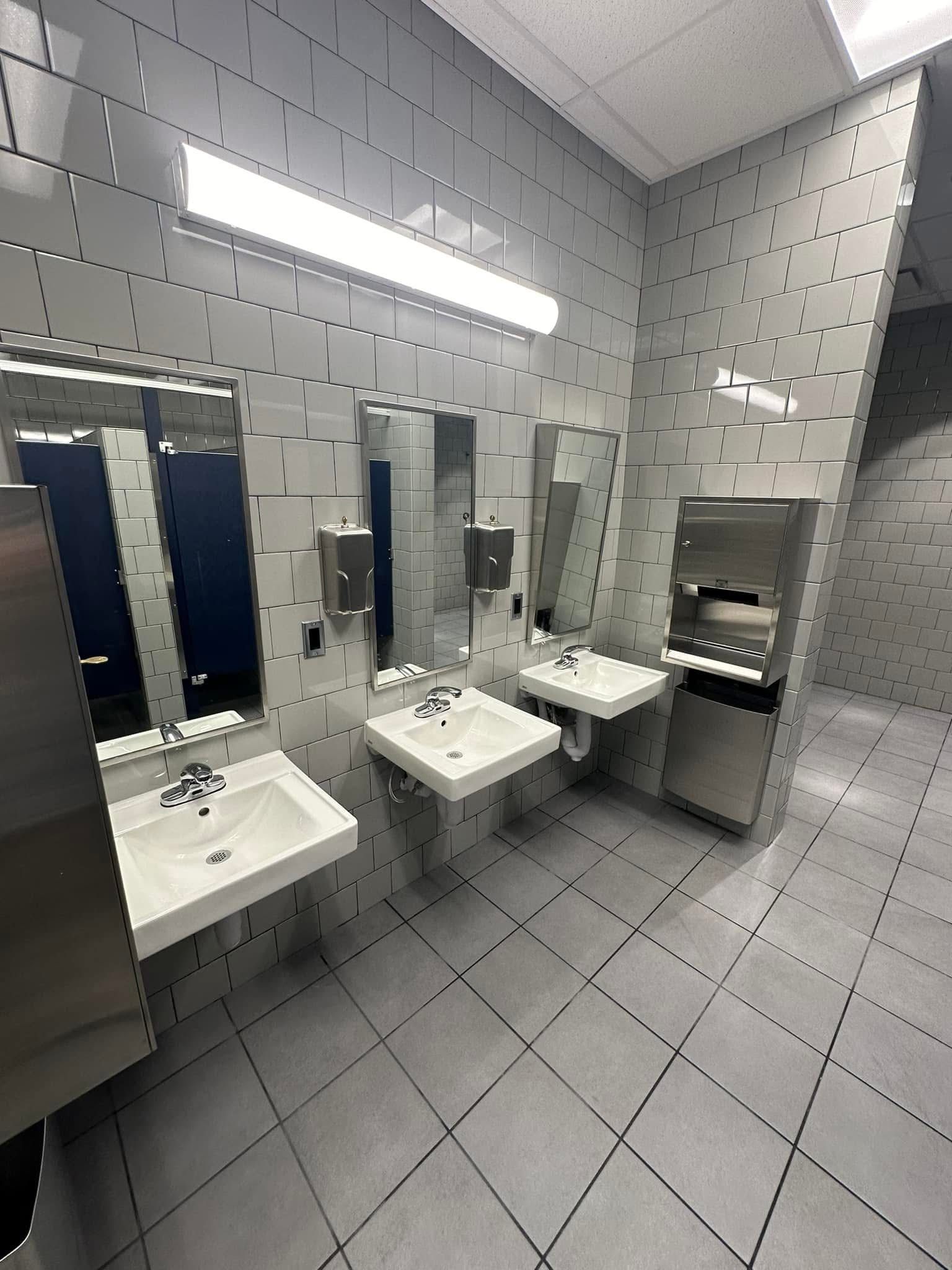 Renovated Port Gibson High School restroom