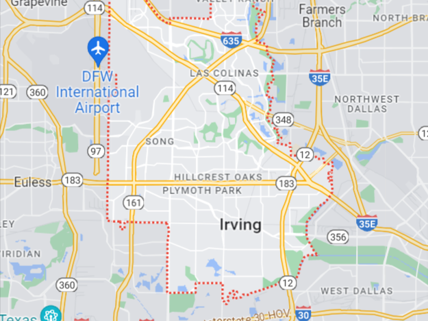 Map of Irving