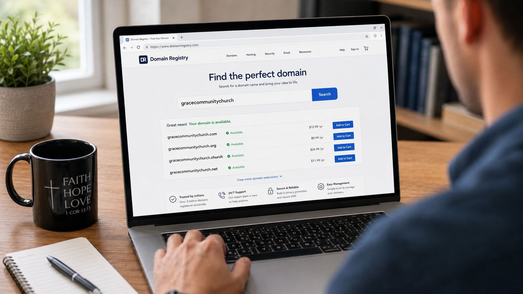 registering a new church domain name