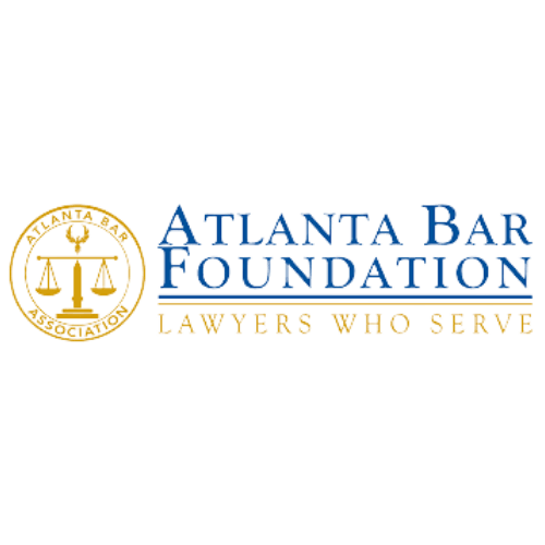 The Atlanta Bar Foundation logo featuring a gold scale of justice emblem beside the blue text 