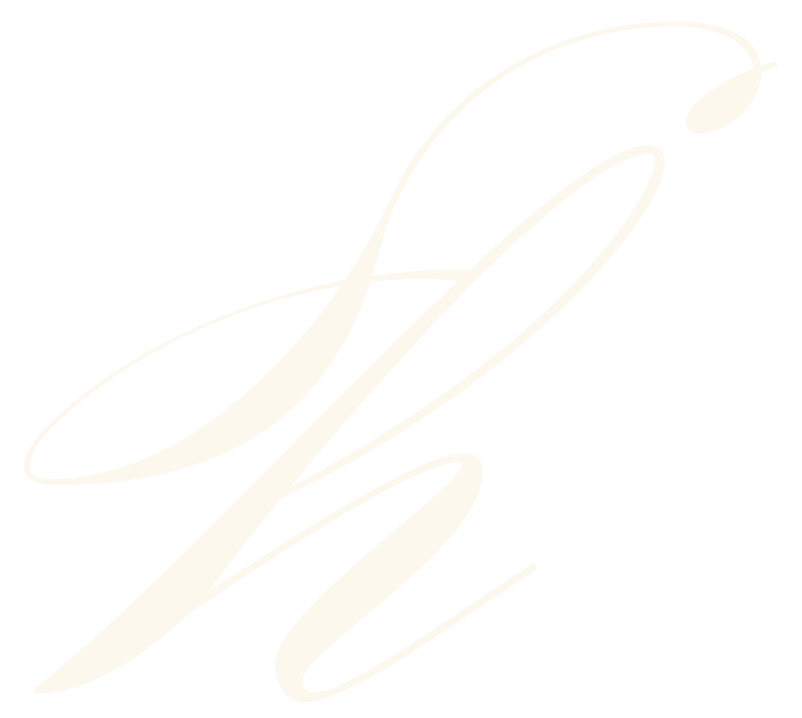 Abstract pale cream calligraphic swirl on a white background