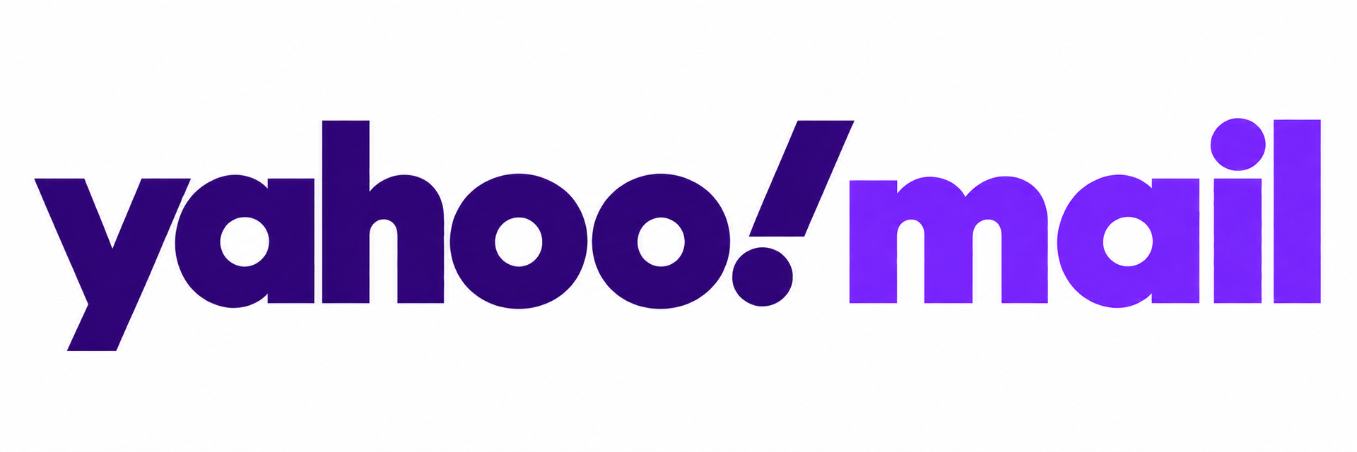 Yahoo! Mail logo in purple text on a white background