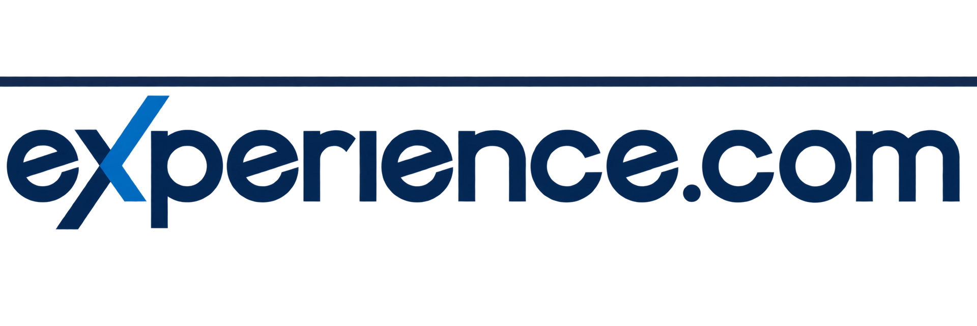 Experience.com logo in blue and black text on a white background
