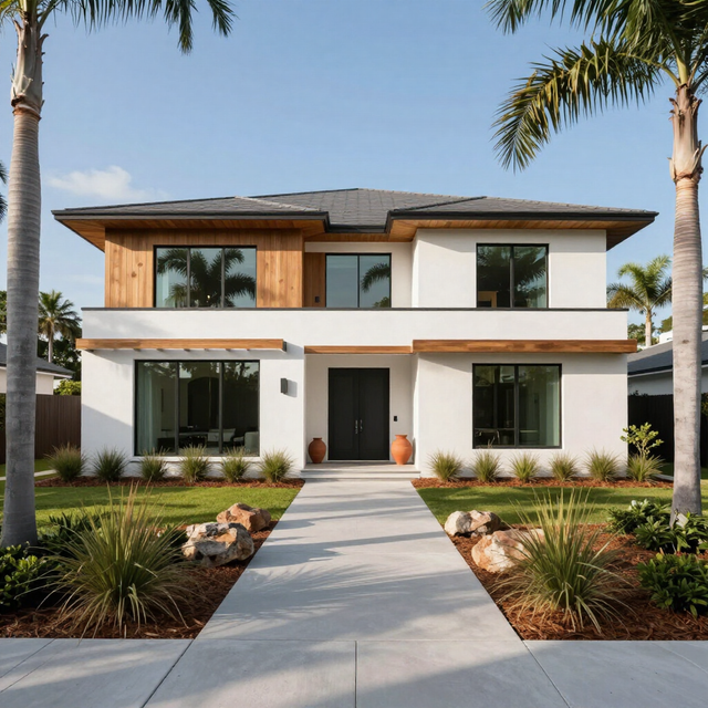 Modern new construction home exterior in Ocala