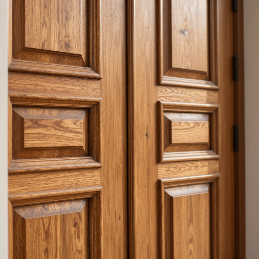 Architectural millwork detail in warm natural light
