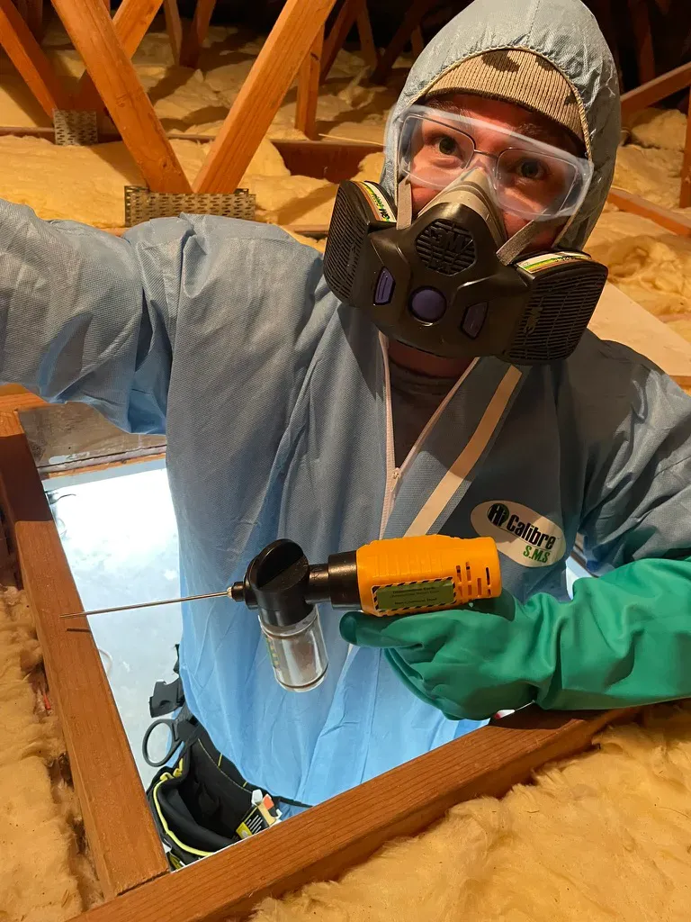 Person in Protective Suit Working in an Attic — NatureWise Pest Control In Port Macquarie, NSW
