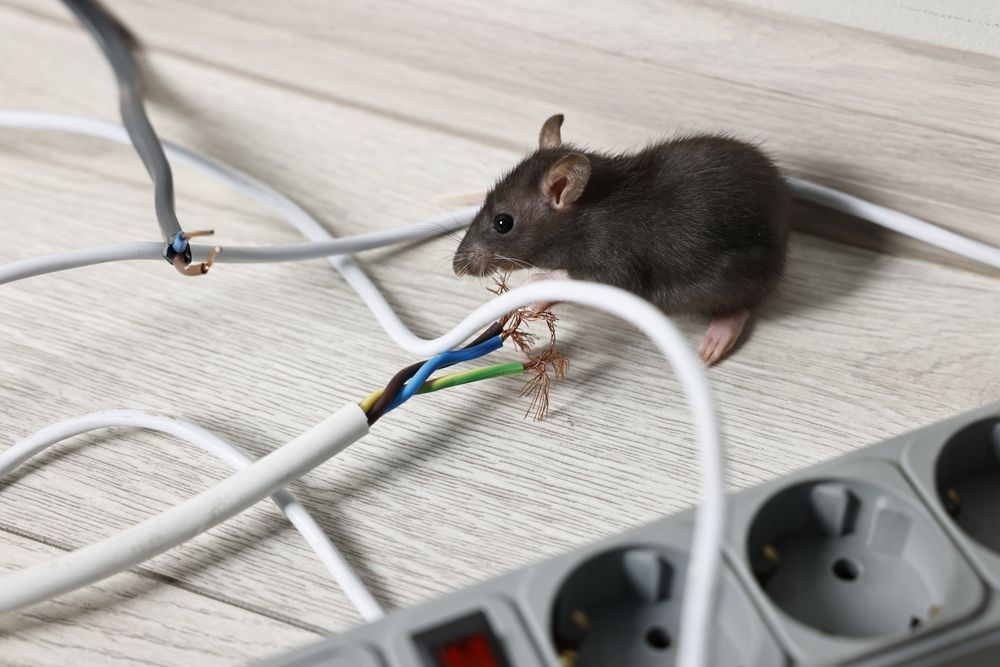 A Mouse Near Damaged Electrical Cords — NatureWise Pest Control In Port Macquarie, NSW
