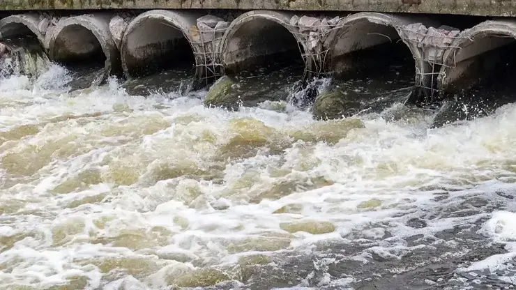 Turbulent Brown Water Flowing From Concrete Culverts — NatureWise Pest Control In Port Macquarie, NSW
